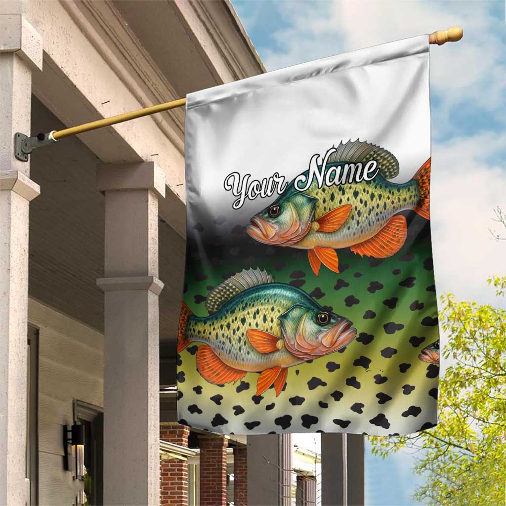 Colorful Crappie Fishing Green Scales Garden Flag Gradient Camo Pattern and Custom Name Fishing - Wonder Print Shop
