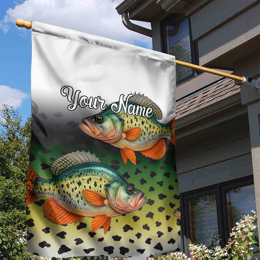 Colorful Crappie Fishing Green Scales Garden Flag Gradient Camo Pattern and Custom Name Fishing - Wonder Print Shop