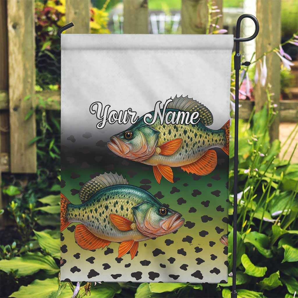 Colorful Crappie Fishing Green Scales Garden Flag Gradient Camo Pattern and Custom Name Fishing - Wonder Print Shop