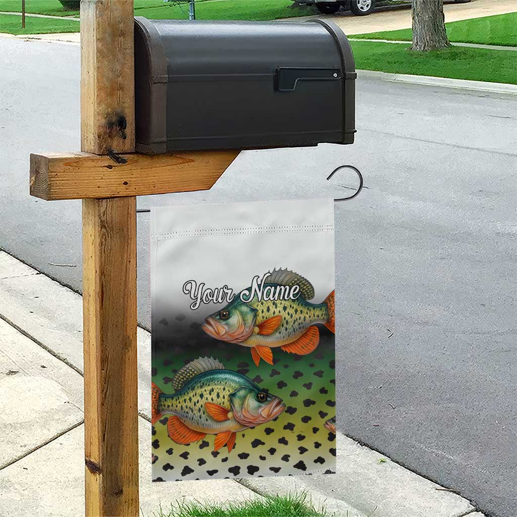 Colorful Crappie Fishing Green Scales Garden Flag Gradient Camo Pattern and Custom Name Fishing - Wonder Print Shop
