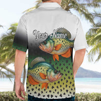 Colorful Crappie Fishing Green Scales Hawaiian Shirt Gradient Camo Pattern and Custom Name Fishing - Wonder Print Shop