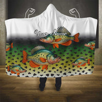 Colorful Crappie Fishing Green Scales Hooded Blanket Gradient Camo Pattern and Custom Name Fishing - Wonder Print Shop