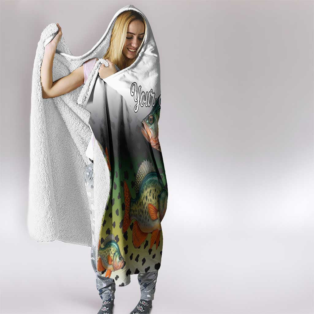 Colorful Crappie Fishing Green Scales Hooded Blanket Gradient Camo Pattern and Custom Name Fishing - Wonder Print Shop