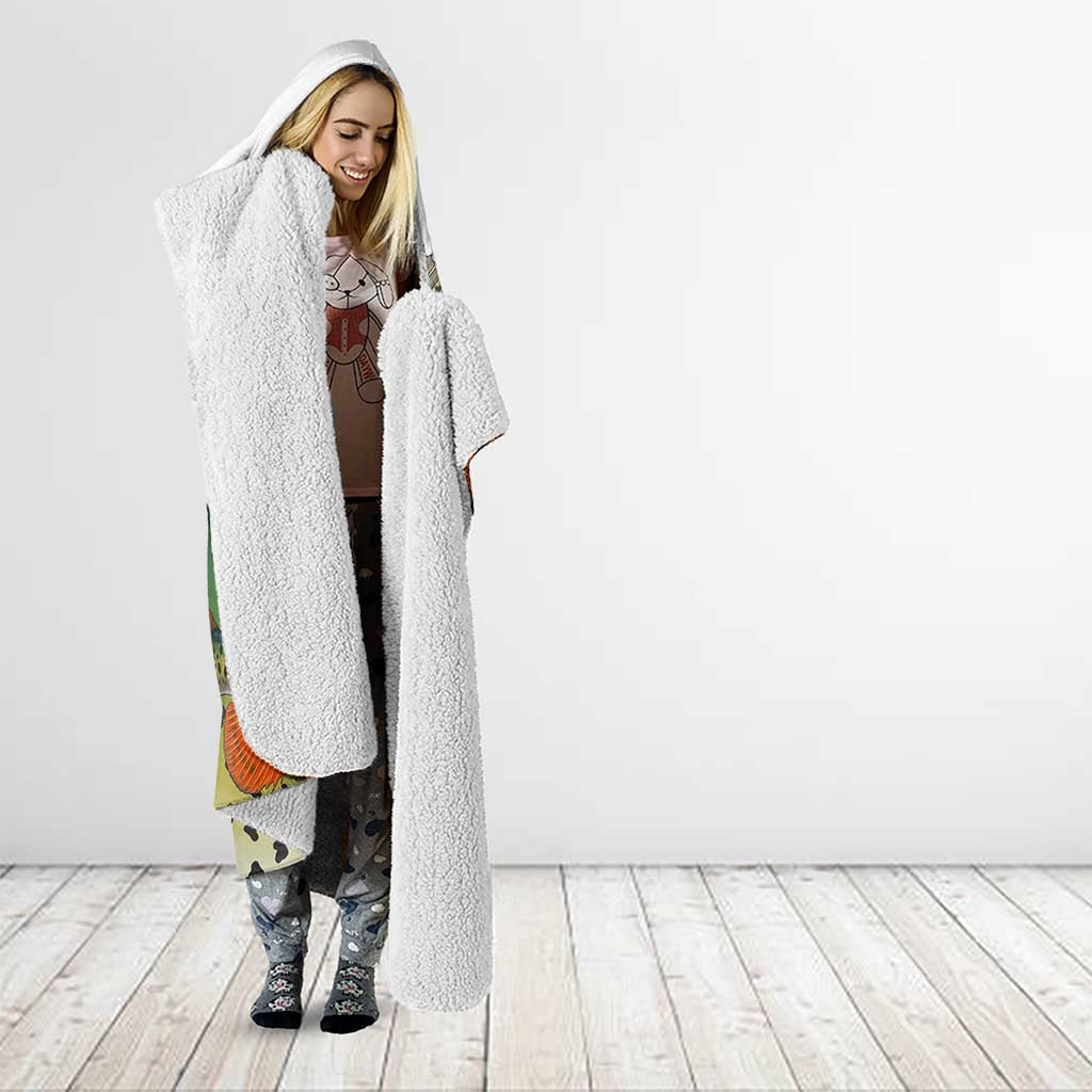 Colorful Crappie Fishing Green Scales Hooded Blanket Gradient Camo Pattern and Custom Name Fishing - Wonder Print Shop