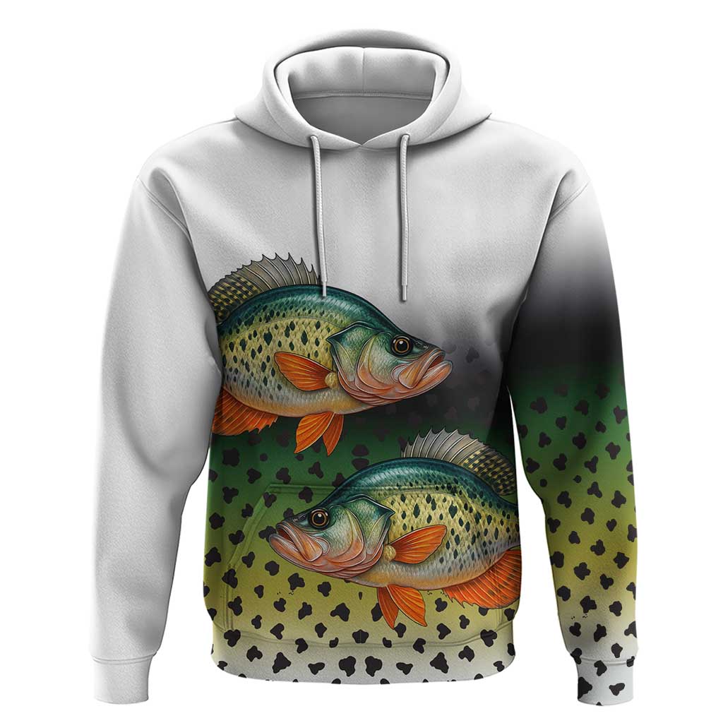 Colorful Crappie Fishing Green Scales Hoodie Gradient Camo Pattern and Custom Name Fishing - Wonder Print Shop