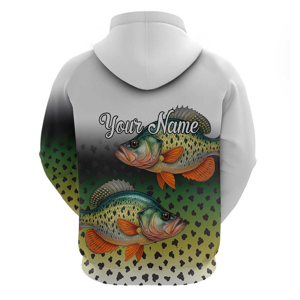 Colorful Crappie Fishing Green Scales Hoodie Gradient Camo Pattern and Custom Name Fishing - Wonder Print Shop