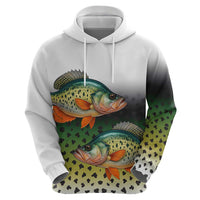 Colorful Crappie Fishing Green Scales Hoodie Gradient Camo Pattern and Custom Name Fishing - Wonder Print Shop