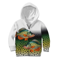 Colorful Crappie Fishing Green Scales Kid Hoodie Gradient Camo Pattern and Custom Name Fishing - Wonder Print Shop