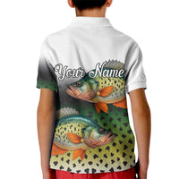 Colorful Crappie Fishing Green Scales Kid Polo Shirt Gradient Camo Pattern and Custom Name Fishing - Wonder Print Shop
