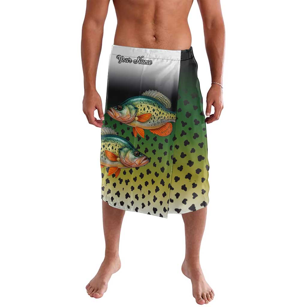 Colorful Crappie Fishing Green Scales Lavalava Gradient Camo Pattern and Custom Name Fishing - Wonder Print Shop