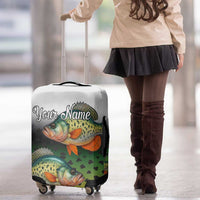 Colorful Crappie Fishing Green Scales Luggage Cover Gradient Camo Pattern and Custom Name Fishing - Wonder Print Shop