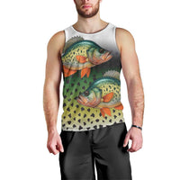 Colorful Crappie Fishing Green Scales Men Tank Top Gradient Camo Pattern and Custom Name Fishing - Wonder Print Shop