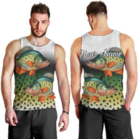 Colorful Crappie Fishing Green Scales Men Tank Top Gradient Camo Pattern and Custom Name Fishing - Wonder Print Shop