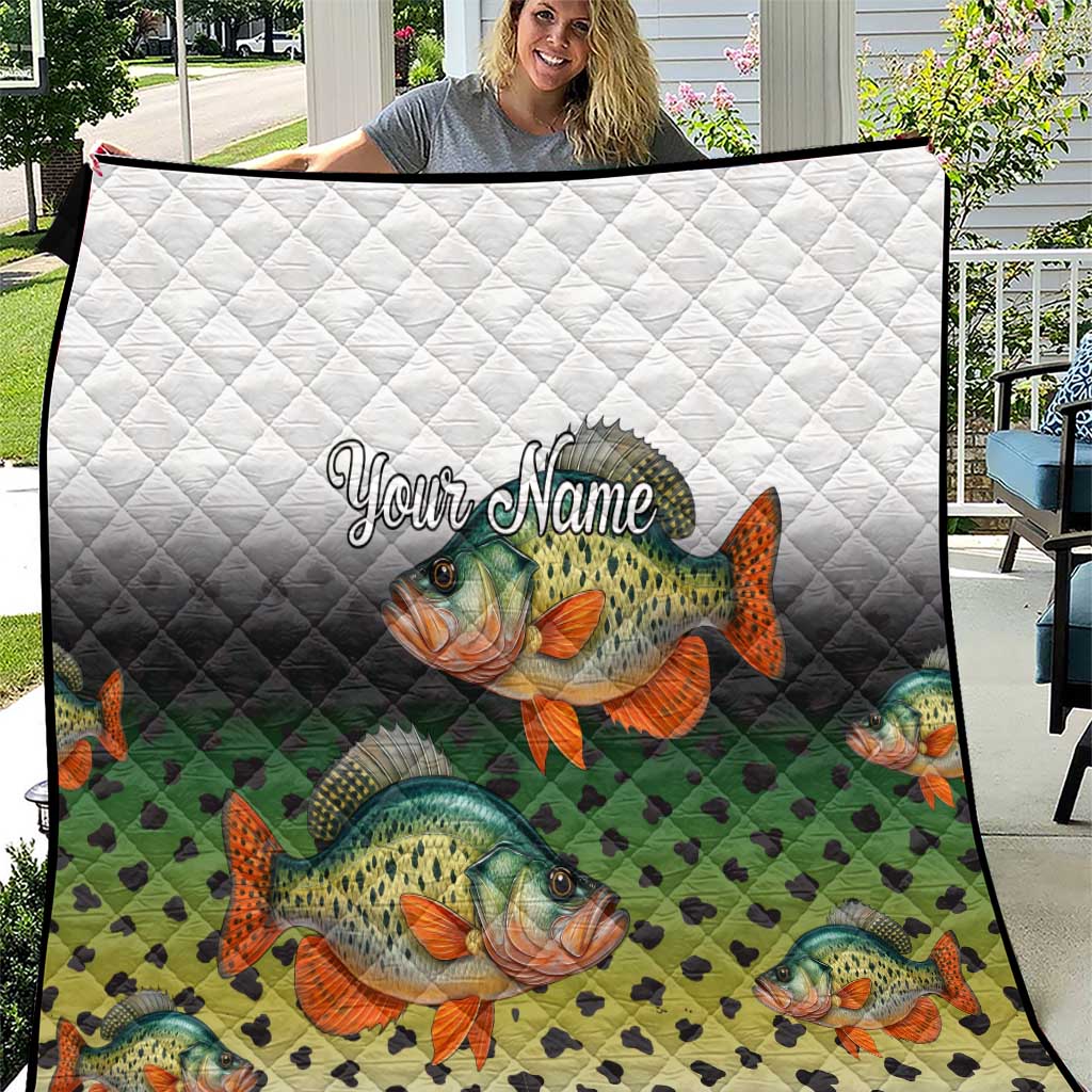Colorful Crappie Fishing Green Scales Quilt Gradient Camo Pattern and Custom Name Fishing - Wonder Print Shop