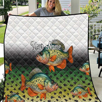 Colorful Crappie Fishing Green Scales Quilt Gradient Camo Pattern and Custom Name Fishing - Wonder Print Shop