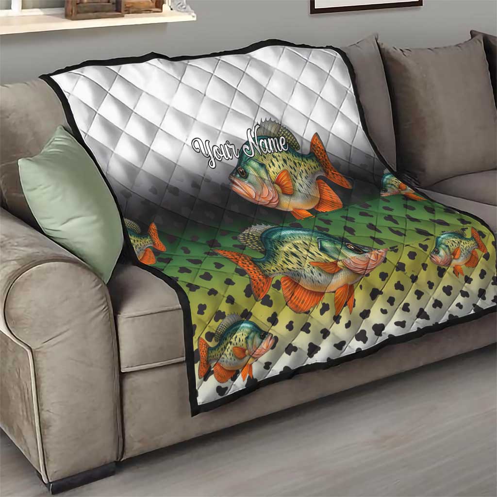 Colorful Crappie Fishing Green Scales Quilt Gradient Camo Pattern and Custom Name Fishing - Wonder Print Shop