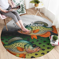 Colorful Crappie Fishing Green Scales Round Carpet Gradient Camo Pattern and Custom Name Fishing - Wonder Print Shop