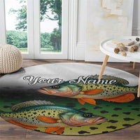 Colorful Crappie Fishing Green Scales Round Carpet Gradient Camo Pattern and Custom Name Fishing - Wonder Print Shop