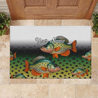 Colorful Crappie Fishing Green Scales Rubber Doormat Gradient Camo Pattern and Custom Name Fishing - Wonder Print Shop