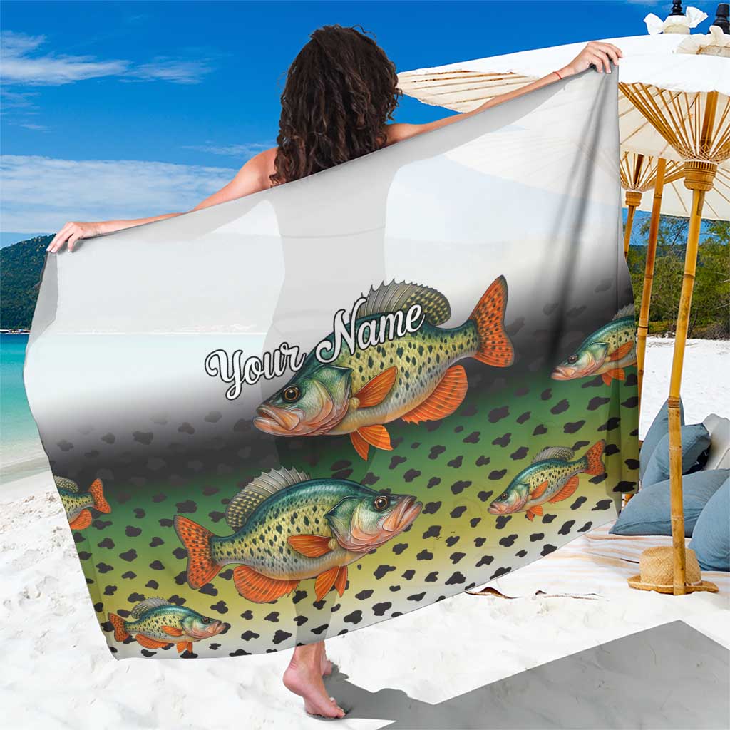 Colorful Crappie Fishing Green Scales Sarong Gradient Camo Pattern and Custom Name Fishing - Wonder Print Shop