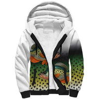 Colorful Crappie Fishing Green Scales Sherpa Hoodie Gradient Camo Pattern and Custom Name Fishing - Wonder Print Shop