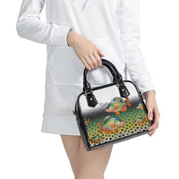 Colorful Crappie Fishing Green Scales Shoulder Handbag Gradient Camo Pattern and Custom Name Fishing - Wonder Print Shop