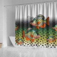 Colorful Crappie Fishing Green Scales Shower Curtain Gradient Camo Pattern and Custom Name Fishing - Wonder Print Shop