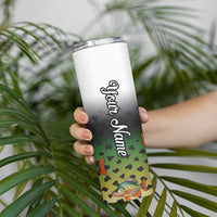 Colorful Crappie Fishing Green Scales Skinny Tumbler Gradient Camo Pattern and Custom Name Fishing - Wonder Print Shop