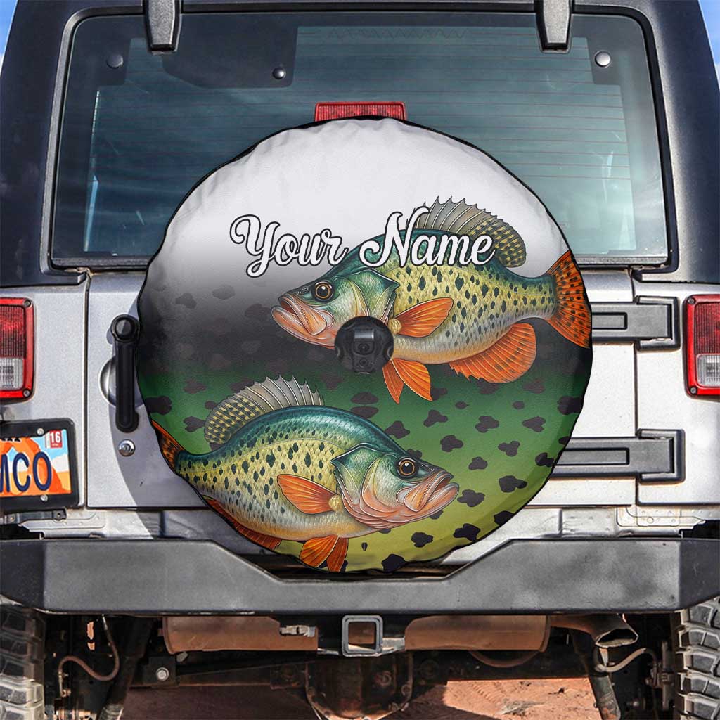 Colorful Crappie Fishing Green Scales Spare Tire Cover Gradient Camo Pattern and Custom Name Fishing - Wonder Print Shop