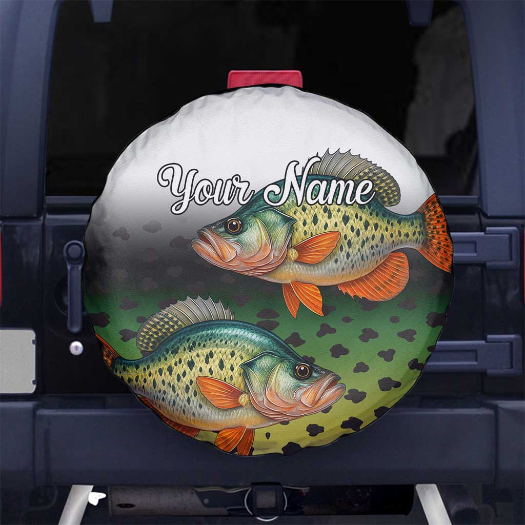 Colorful Crappie Fishing Green Scales Spare Tire Cover Gradient Camo Pattern and Custom Name Fishing - Wonder Print Shop
