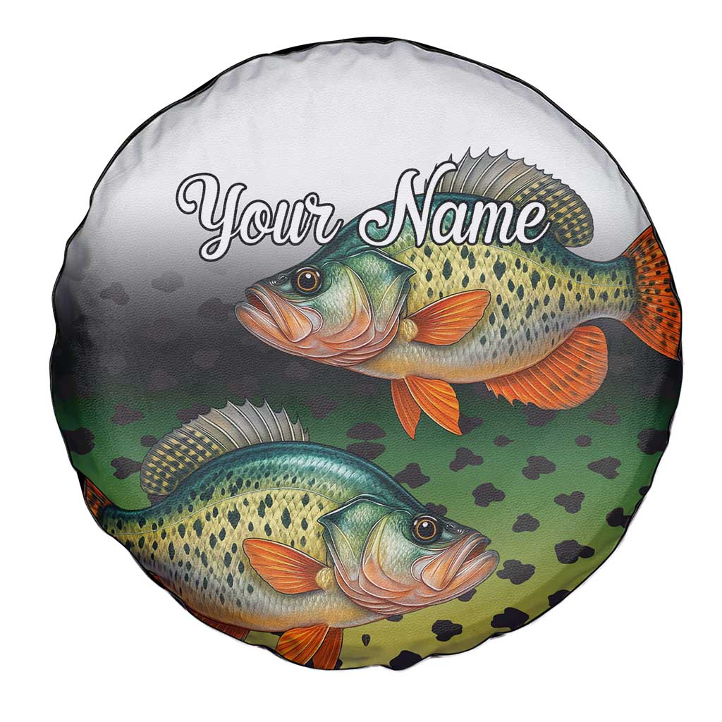 Colorful Crappie Fishing Green Scales Spare Tire Cover Gradient Camo Pattern and Custom Name Fishing - Wonder Print Shop