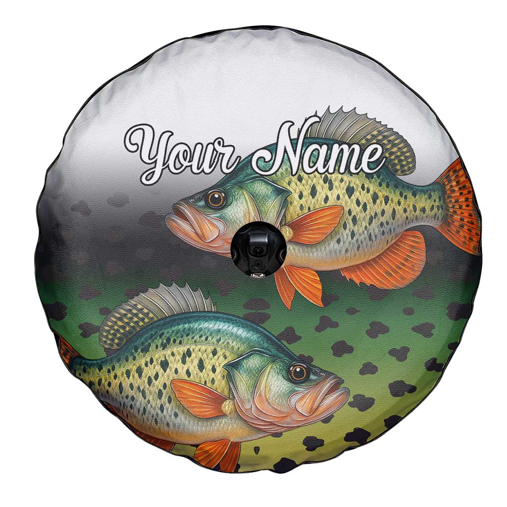 Colorful Crappie Fishing Green Scales Spare Tire Cover Gradient Camo Pattern and Custom Name Fishing - Wonder Print Shop