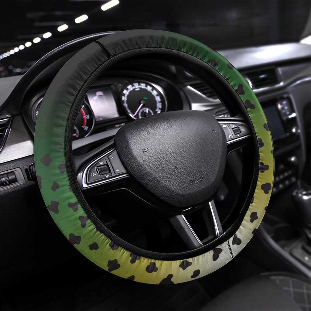 Colorful Crappie Fishing Green Scales Steering Wheel Cover Gradient Camo Pattern and Name Fishing - Wonder Print Shop