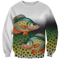 Colorful Crappie Fishing Green Scales Sweatshirt Gradient Camo Pattern and Custom Name Fishing - Wonder Print Shop