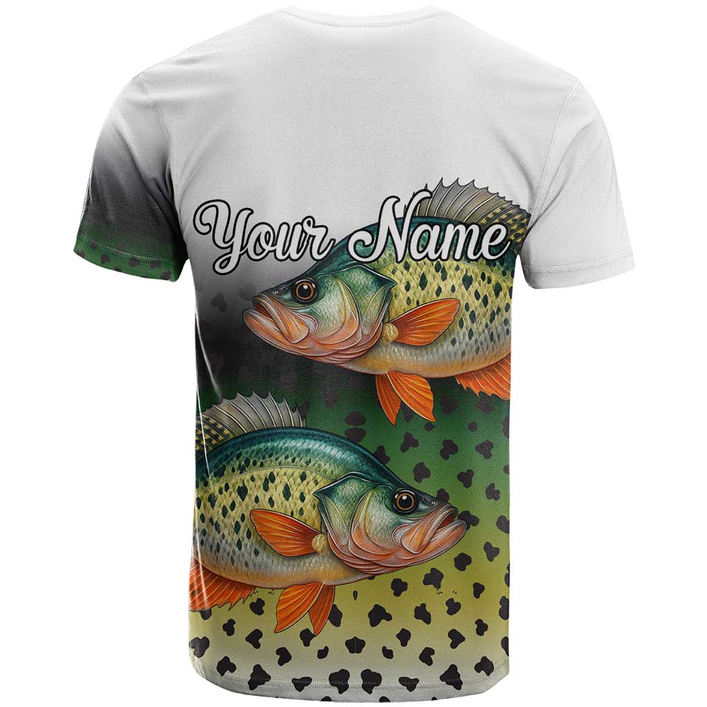 Colorful Crappie Fishing Green Scales T Shirt Gradient Camo Pattern and Custom Name Fishing - Wonder Print Shop