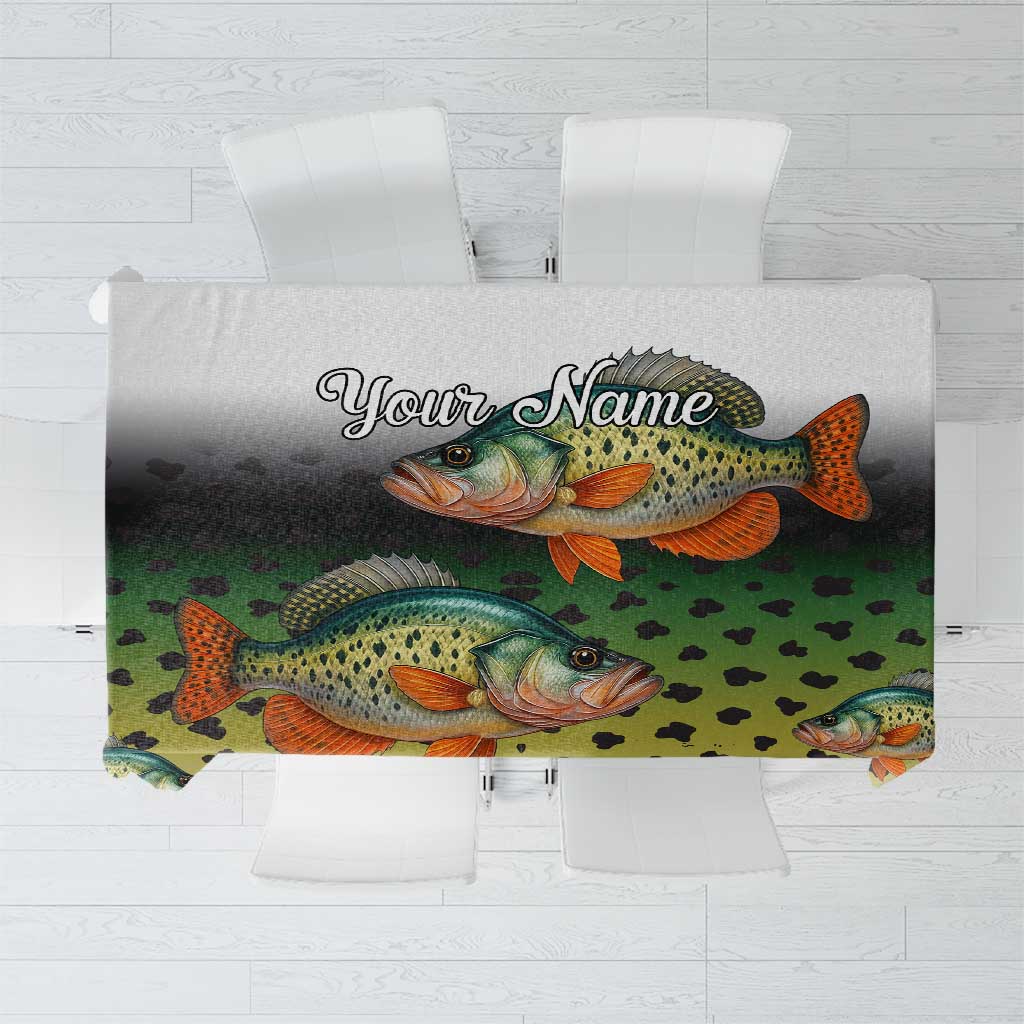 Colorful Crappie Fishing Green Scales Tablecloth Gradient Camo Pattern and Custom Name Fishing - Wonder Print Shop