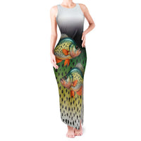 Colorful Crappie Fishing Green Scales Tank Maxi Dress Gradient Camo Pattern and Custom Name Fishing - Wonder Print Shop