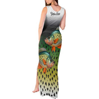Colorful Crappie Fishing Green Scales Tank Maxi Dress Gradient Camo Pattern and Custom Name Fishing - Wonder Print Shop