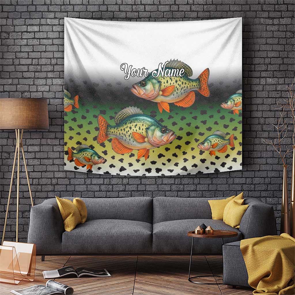 Colorful Crappie Fishing Green Scales Tapestry Gradient Camo Pattern and Custom Name Fishing - Wonder Print Shop