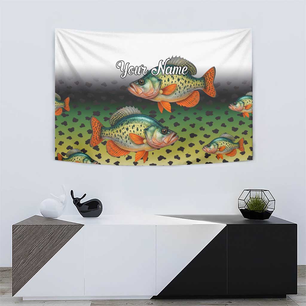 Colorful Crappie Fishing Green Scales Tapestry Gradient Camo Pattern and Custom Name Fishing - Wonder Print Shop