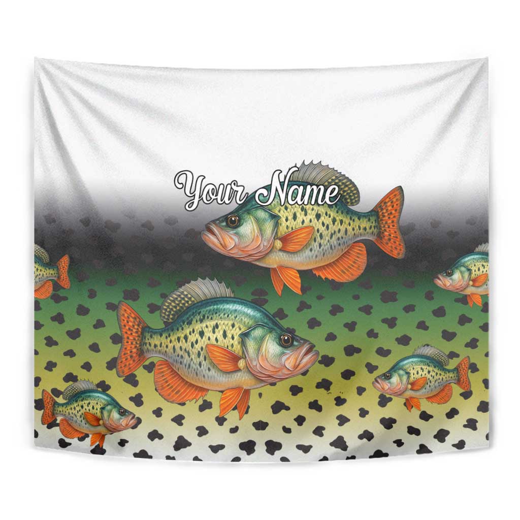 Colorful Crappie Fishing Green Scales Tapestry Gradient Camo Pattern and Custom Name Fishing - Wonder Print Shop