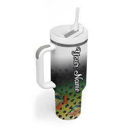 Colorful Crappie Fishing Green Scales Tumbler With Handle Gradient Camo Pattern and Custom Name Fishing - Wonder Print Shop