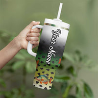 Colorful Crappie Fishing Green Scales Tumbler With Handle Gradient Camo Pattern and Custom Name Fishing - Wonder Print Shop