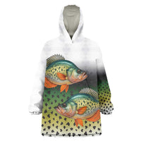 Colorful Crappie Fishing Green Scales Wearable Blanket Hoodie Gradient Camo Pattern and Custom Name Fishing - Wonder Print Shop