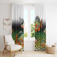 Colorful Crappie Fishing Green Scales Window Curtain Gradient Camo Pattern and Custom Name Fishing - Wonder Print Shop