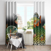 Colorful Crappie Fishing Green Scales Window Curtain Gradient Camo Pattern and Custom Name Fishing - Wonder Print Shop