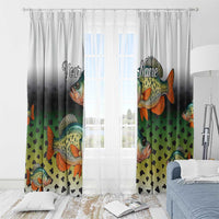 Colorful Crappie Fishing Green Scales Window Curtain Gradient Camo Pattern and Custom Name Fishing - Wonder Print Shop