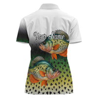 Colorful Crappie Fishing Green Scales Women Polo Shirt Gradient Camo Pattern and Custom Name Fishing - Wonder Print Shop