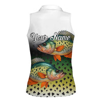 Colorful Crappie Fishing Green Scales Women Sleeveless Polo Shirt Gradient Camo Pattern and Custom Name Fishing - Wonder Print Shop