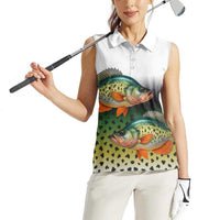 Colorful Crappie Fishing Green Scales Women Sleeveless Polo Shirt Gradient Camo Pattern and Custom Name Fishing - Wonder Print Shop